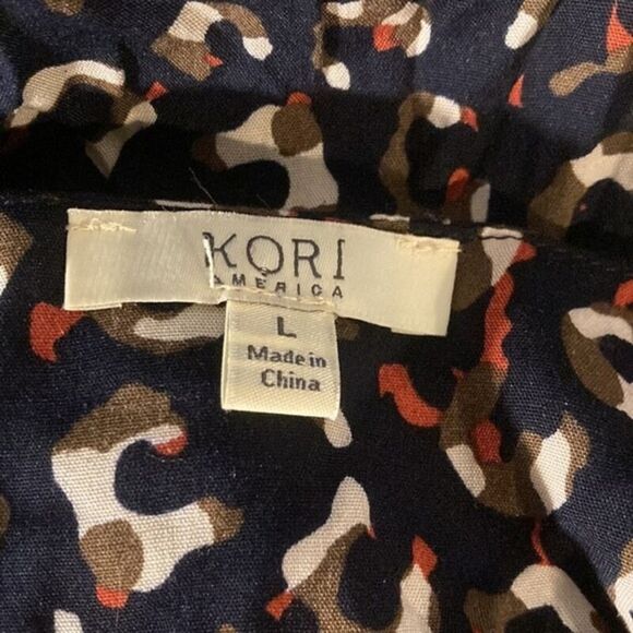 36-7 KORI black multicolor animal print thong rayon bodysuit L - Picture 9 of 10